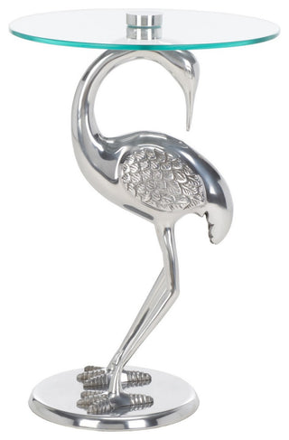 Safavieh Birbiglia Bird Base Accent Table, Silver/Glass