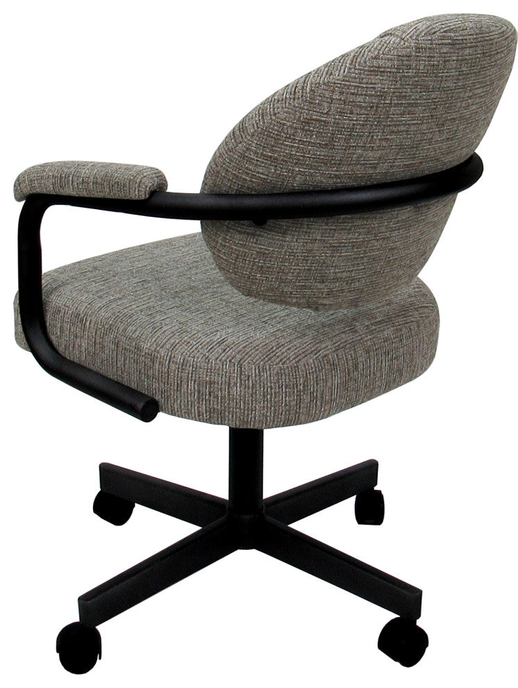 M-70 Caster Swivel Tilt Kitchen Chair with Wheels, Jetty June, Black