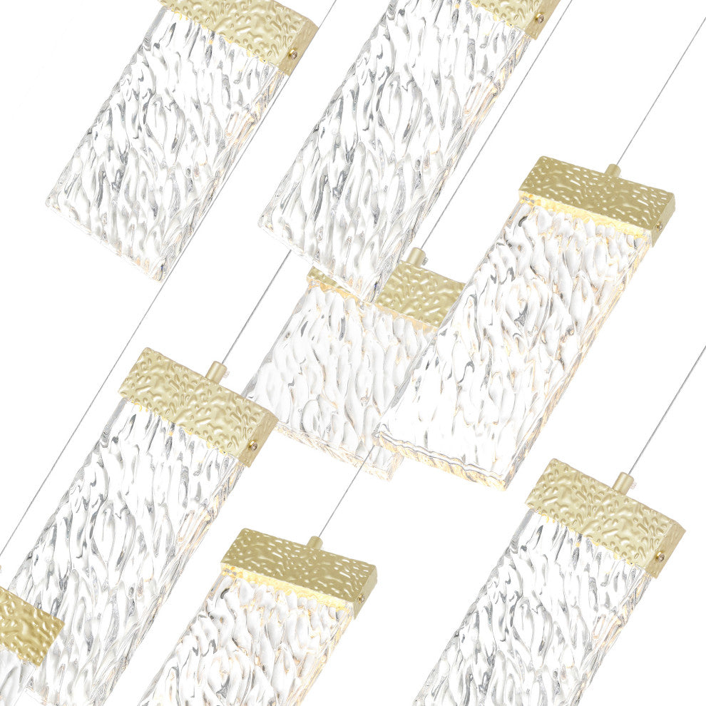 Carolina LED Chandelier With Gold Leaf Finish