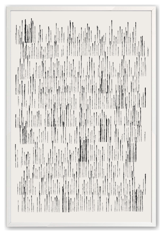 Opaque White 11" x 14" Abstract Lines Framed Print