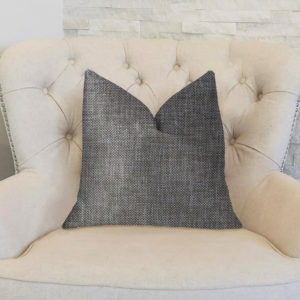 Grey Pebble Silver Luxury Throw Pillow, 20"x30" Queen