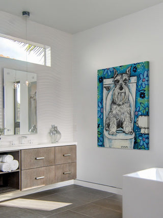 "Schnauzer" Painting Print on Wrapped Canvas, 40"x60"