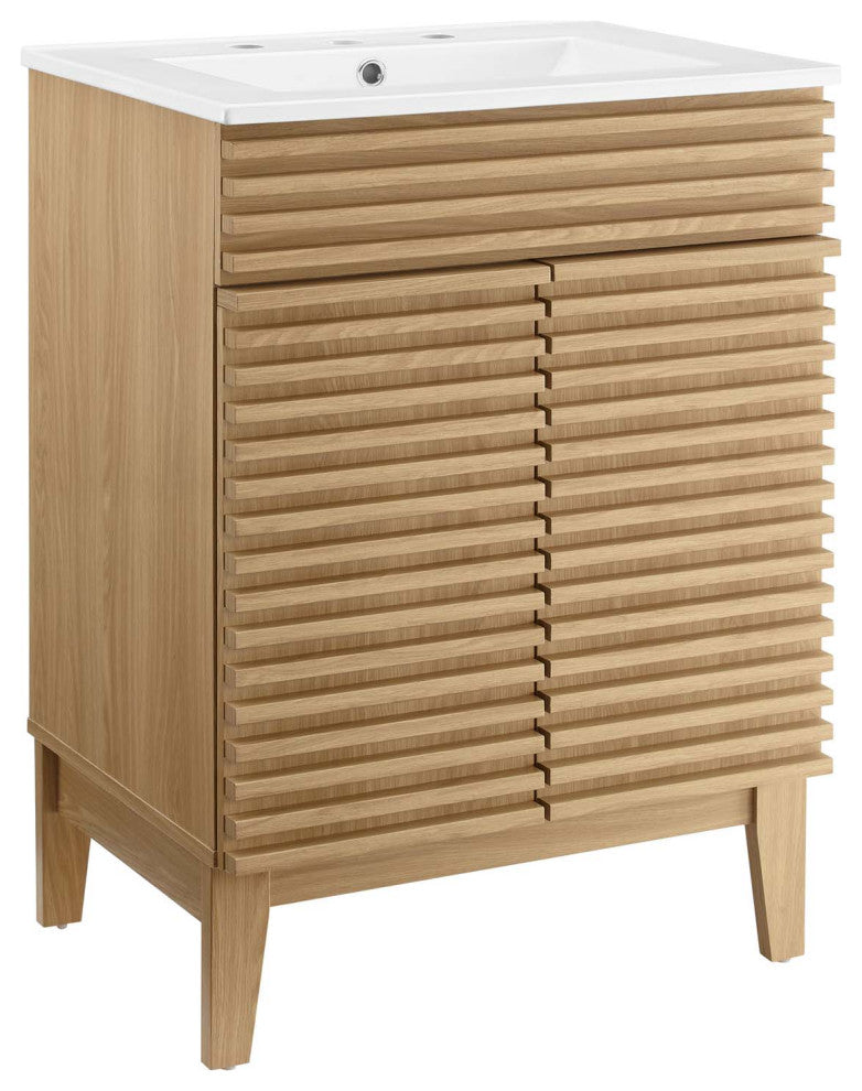 Render Bathroom Vanity Oak White