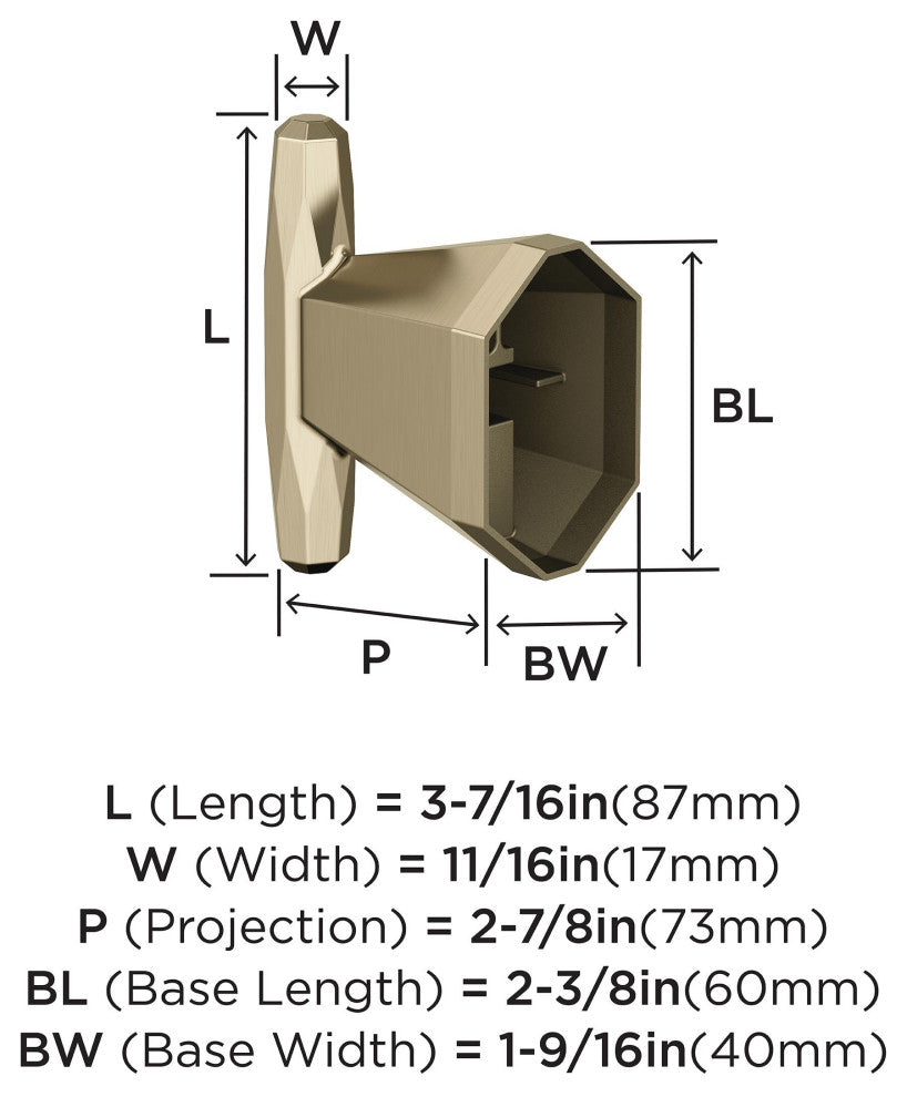 St. Vincent Contemporary Single Robe Hook, Golden Champagne