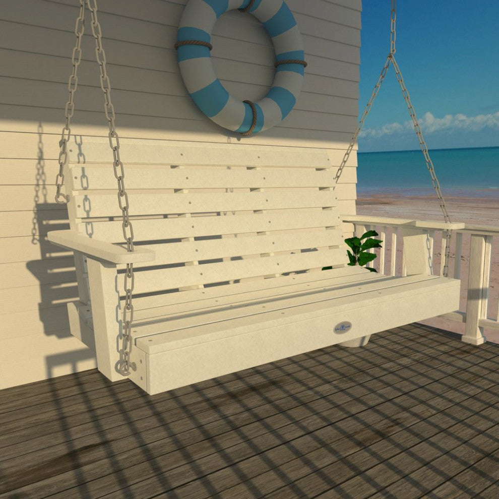 Riverside Porch Swing 4', Coconut White