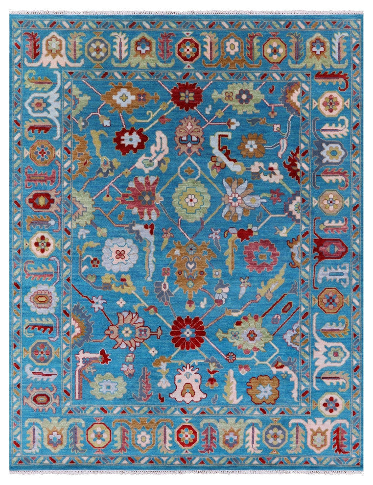 Handmade Turkish Oushak Wool Rug 8' 1" X 10' 3" - Q15862