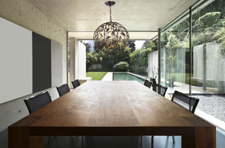 Broche 6 Light English Bronze & Antique Gold Sphere Chandelier