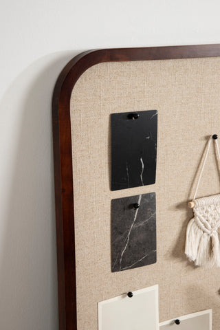 Hutton Wood Framed Fabric Pinboard, Walnut Brown 20x30