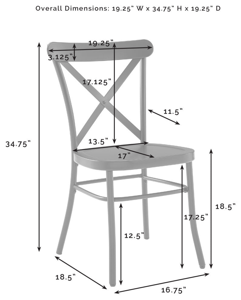 Camille 4, Piece Metal Dining Chair Set, 4 Chairs