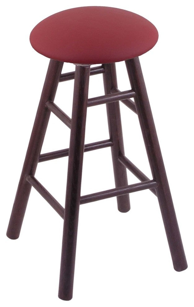 Holland Bar Stool, Oak Round Cushion Counter Stool, Smooth Legs