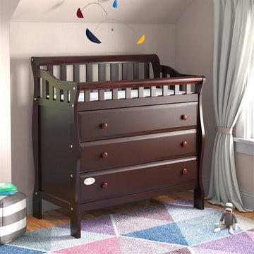 Orbelle Oneman Modern New Zealand Pine Solid Wood Changing Tables in Espresso