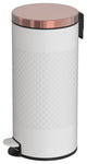 8 Gal White Metal Round Shape Step-on Trash Can with Diamond Body