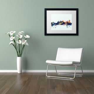 Michael Tompsett 'Calgary Canada Skyline Blue' Matted Framed Art, 11x14