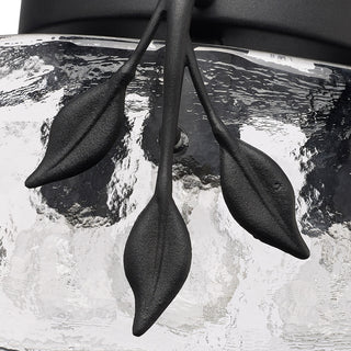 Golden Lighting 3160-FM HWG Calla 3 Light 15"W Flush Mount Drum - Natural Black