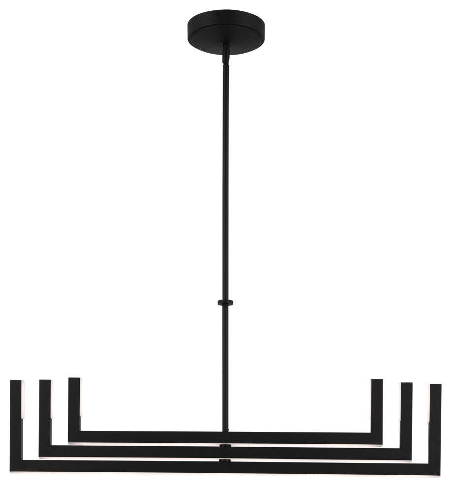 Priam 43.75" 6 Light LED Chandelier, Matte Black
