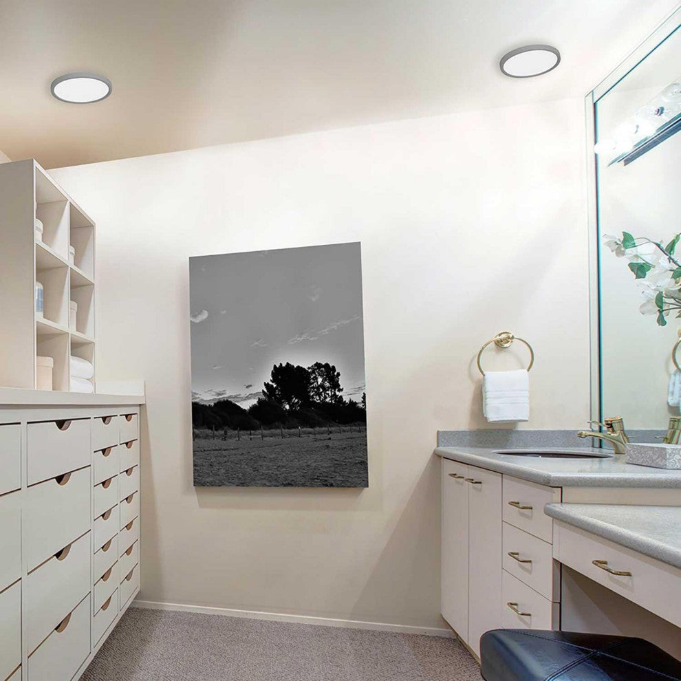 Edge Round LED Flush Mount, Black, 6