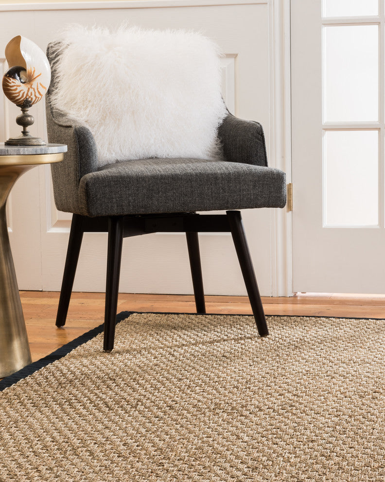 Lancaster Hand-crafted Seagrass Contemporary Area Rug, 9' X 12', Contemporary