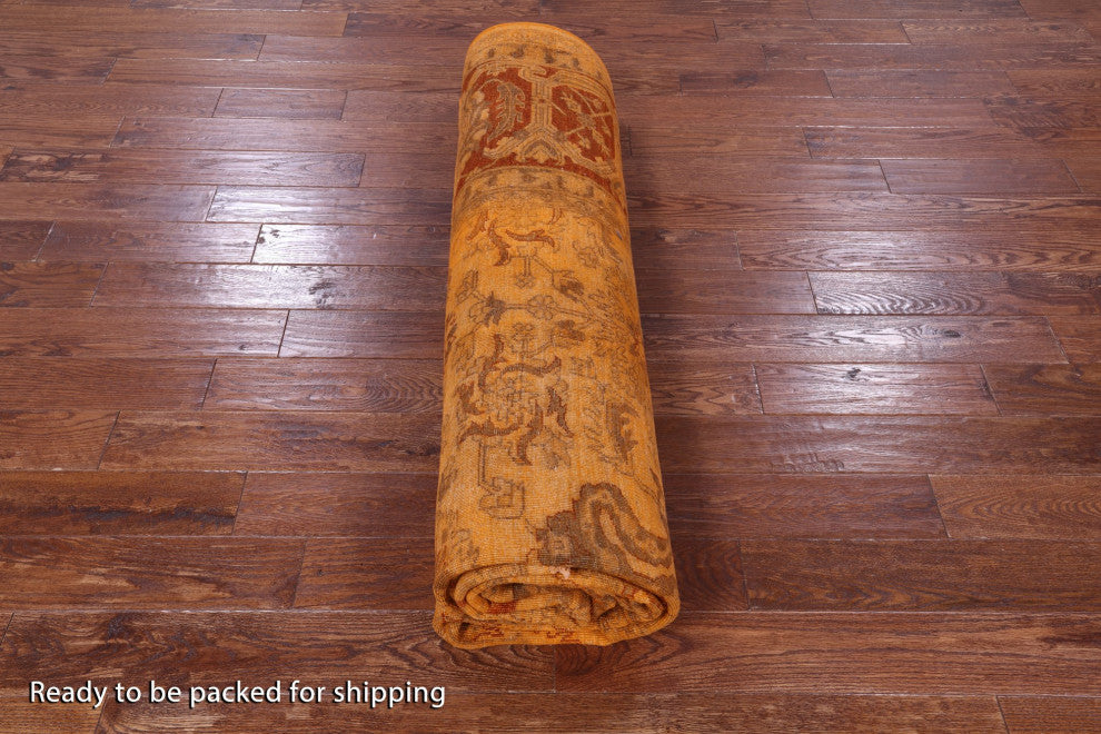 Hand-Knotted Overdyed Full Pile Wool Rug 9' 1" X 12' 3" - HR9747