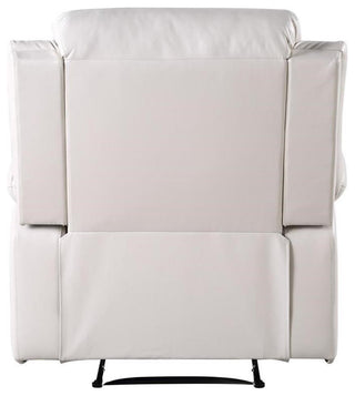 Bowery Hill Faux Leather Power Recliner with Pillow Top Armrest in Beige