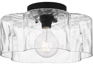 1-Light Semi Flush Mount in Matte Black