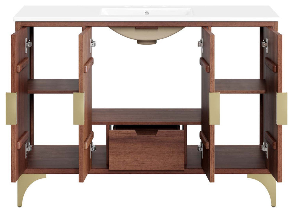 Daylight 48" Bathroom Vanity, White Walnut