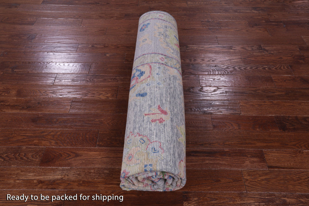 Hand Knotted Turkish Oushak Wool Rug 9' 1" X 12' 0" - Q16090