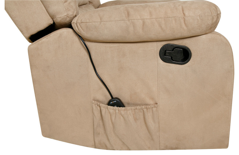Relaxzen Rocker Recliner With Massage, Heat and Dual USB, Beige
