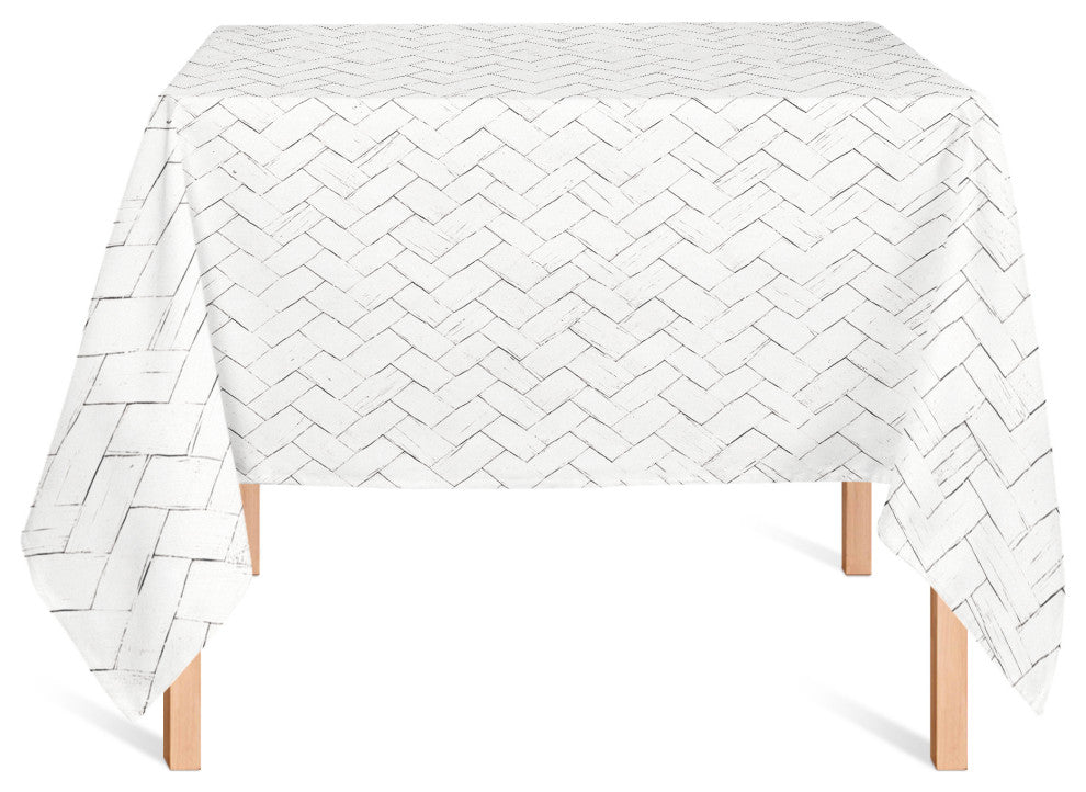 Woven Texture White 2 58x58 Tablecloth