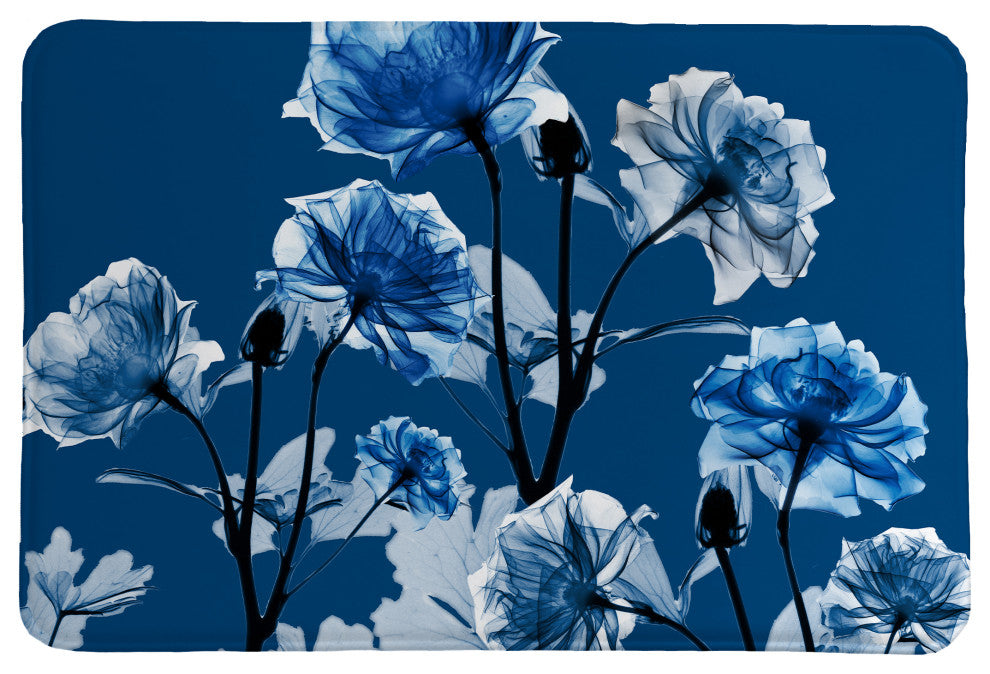 Laural Home Bloomed Indigo X-Ray Memory Foam Rug