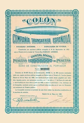 Colon Compania Transferea Espanola- Gallery Wrapped Canvas Art 28" x 42"