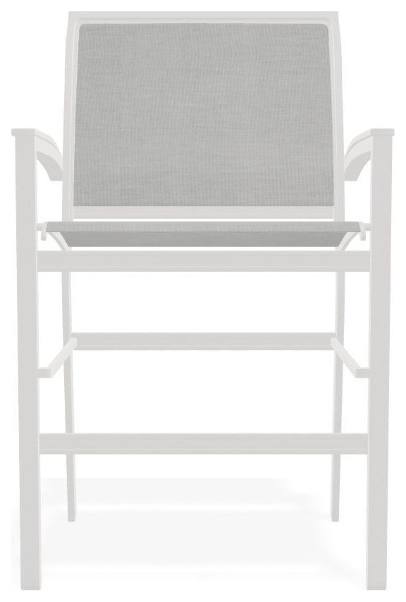 Bazza Sling Balcony Height Stackable Outdoor Stool, Alloy/Snow