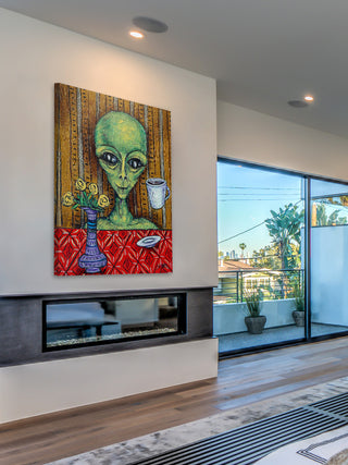 "Alien Coffee" Painting Print on Wrapped Canvas, 40"x60"