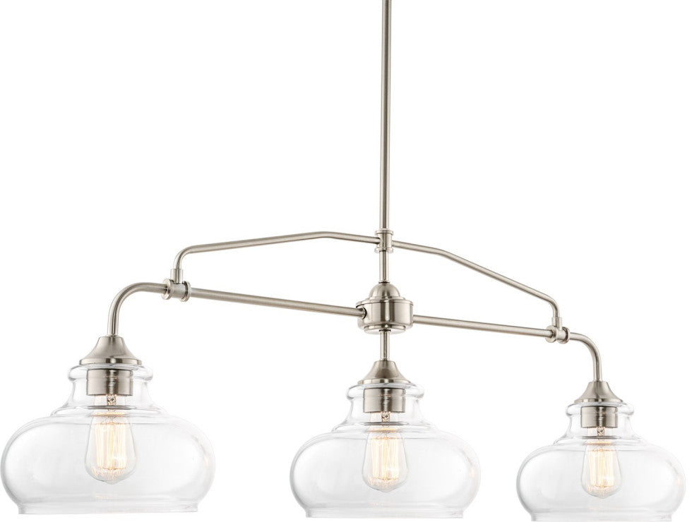 Kira Home Harlow 38" Farmhouse / Schoolhouse Island Light, Glass Shades