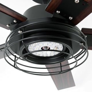 52-inch Modern Black LED Ceiling Fan with Remote and DC Reversible Motor