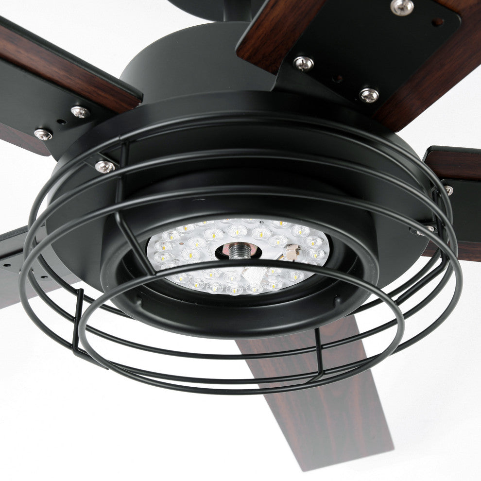52-inch Modern Black LED Ceiling Fan with Remote and DC Reversible Motor