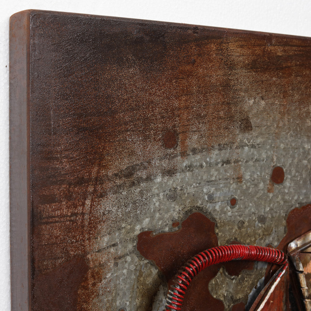 "Bullish" Primo Mixed Media Hand Painted Iron Wall Sculpture