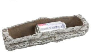 Admired By Nature Cement Rustic White Tree Log Succulents Cactus Planter, 14"