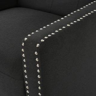 GDF Studio Ingrid Tufted Back Fabric Recliner Chair, Dark Charcoal