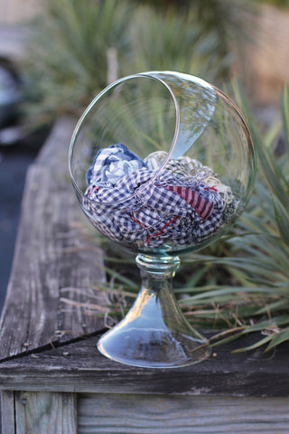 Round General Store Tilted Glass Display Globe Pedestal Candy Storage Bowl
