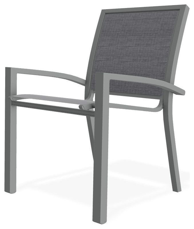 Kendall Sling Stackable Outdoor Dining Chair, Augustine Pewter/Graphite