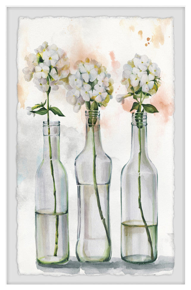 "Bottled Blooms" Framed Painting Print, 8"x12"