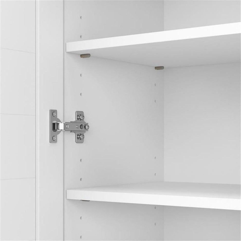 Bush Furniture Fairview Small Storage Cabinet with Doors in White & Gray
