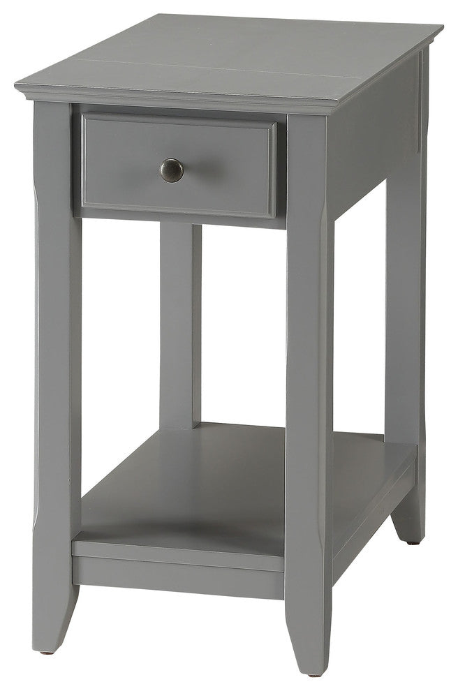 Urban Designs Bega Wooden Accent Side Table, Gray