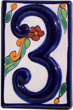 Colonial Talavera Ceramic House Number Three