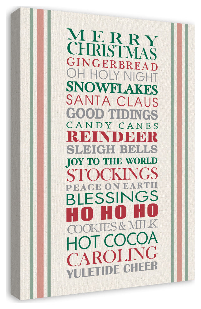 Holiday Words 20x30 Canvas Wall Art