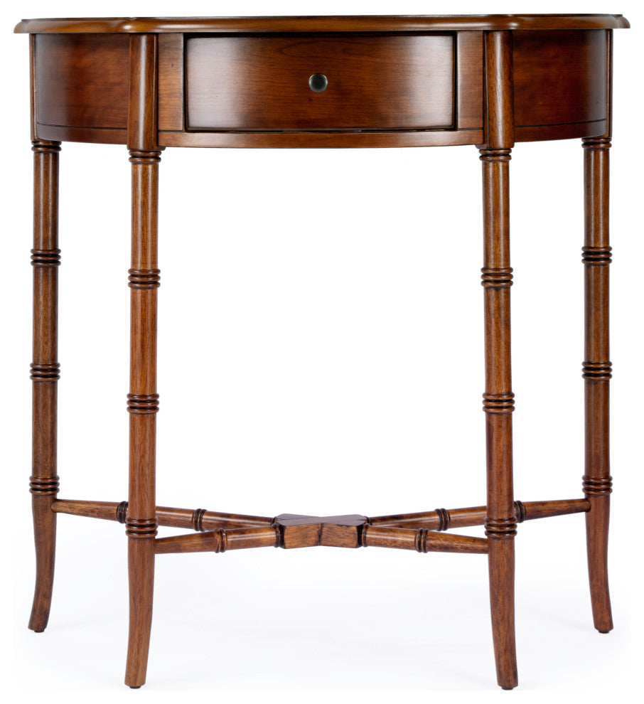 Butler Skilling Driftwood Demilune Console Table, Olive Ash