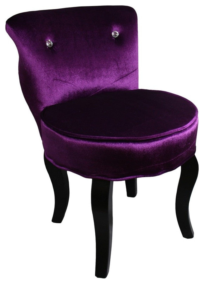 Modern Glam Purple Bling Micro Suede Accent Chair