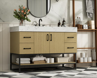 Home Living 48" Single Bathroom Vanity, Honey Brown