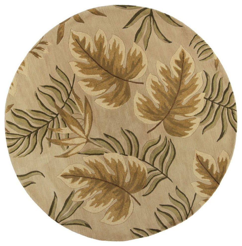 KAS Havana 2614 Sand Fauna Area Rug, 7'6" Round