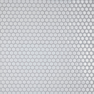 Colmena Hex Porcelain Floor and Wall Mosaic Tile, Glossy White
